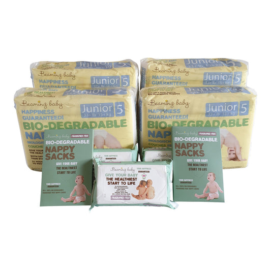 Biodegradable nappies, organic baby wipes, biodegradable nappy sacks 